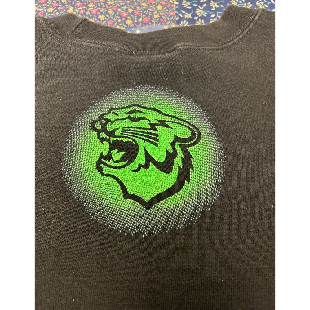 Vintage 90's Arctic Cat black neon green pullover Retro Snowmobile Graphic - Picture 9 of 10